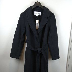 Womens wool long overcoat - Navy Blue size XS
